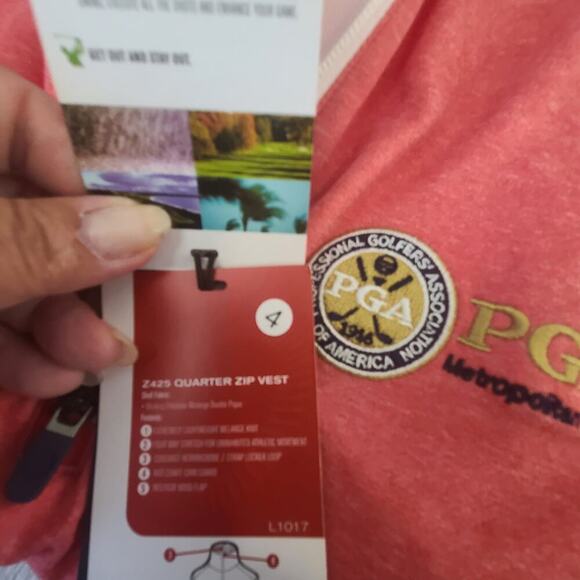 Zero Restriction PGA Metropolitan Section men's sleeveless 1/4 zip vest Sz Small - Picture 10 of 11